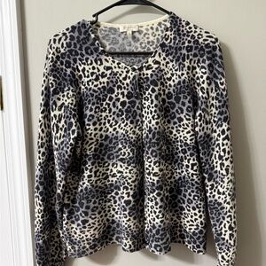 Leopard Print Cardigan Sweater